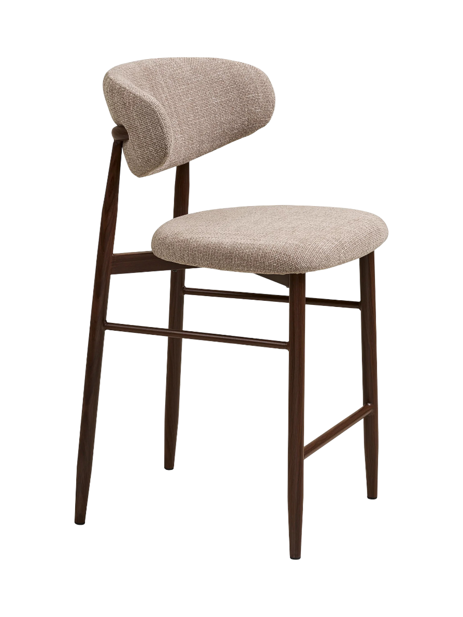 
Sgabello da bar di design «Levanto» - Noce / Beige