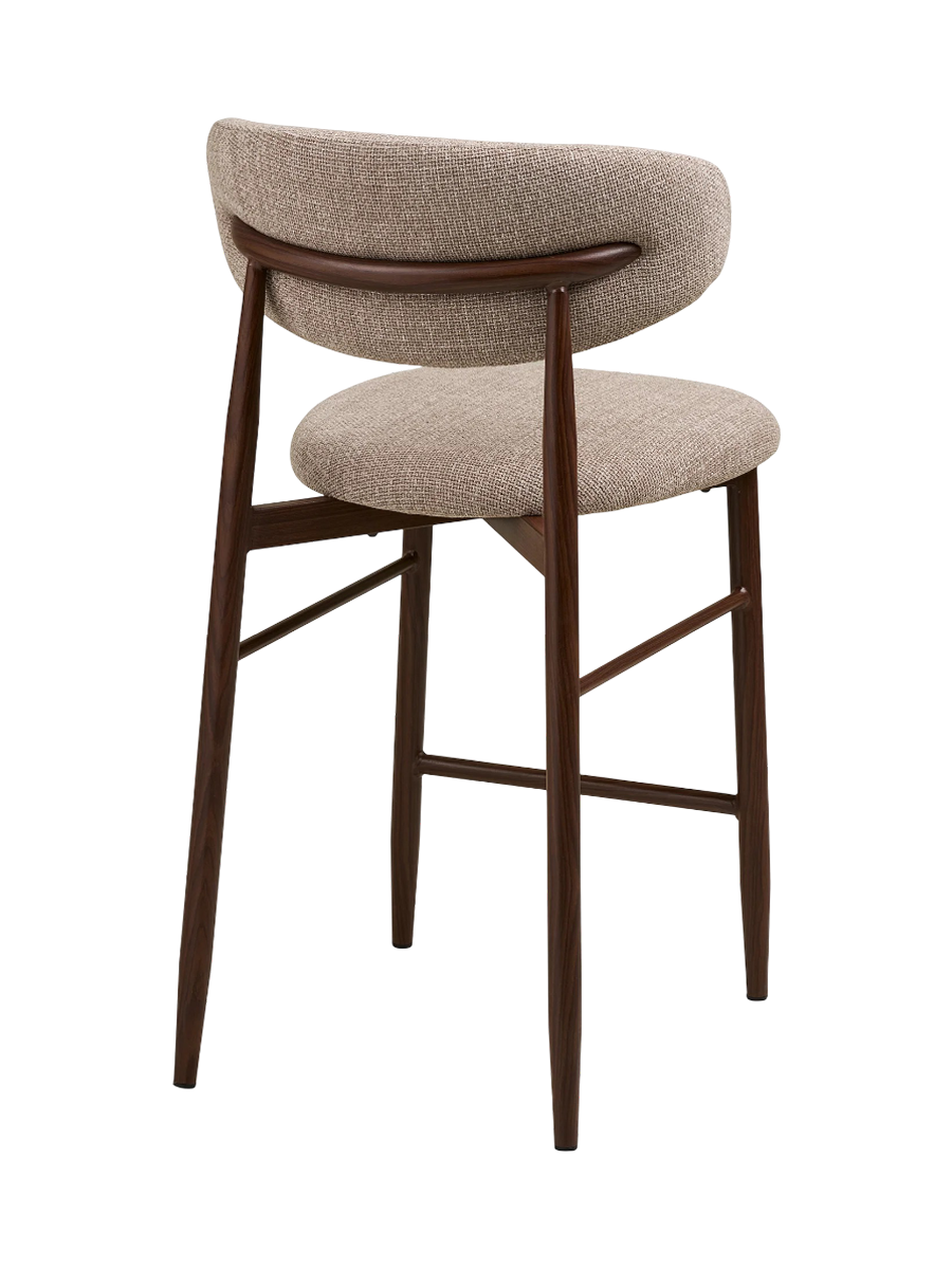 
Sgabello da bar di design «Levanto» - Noce / Beige