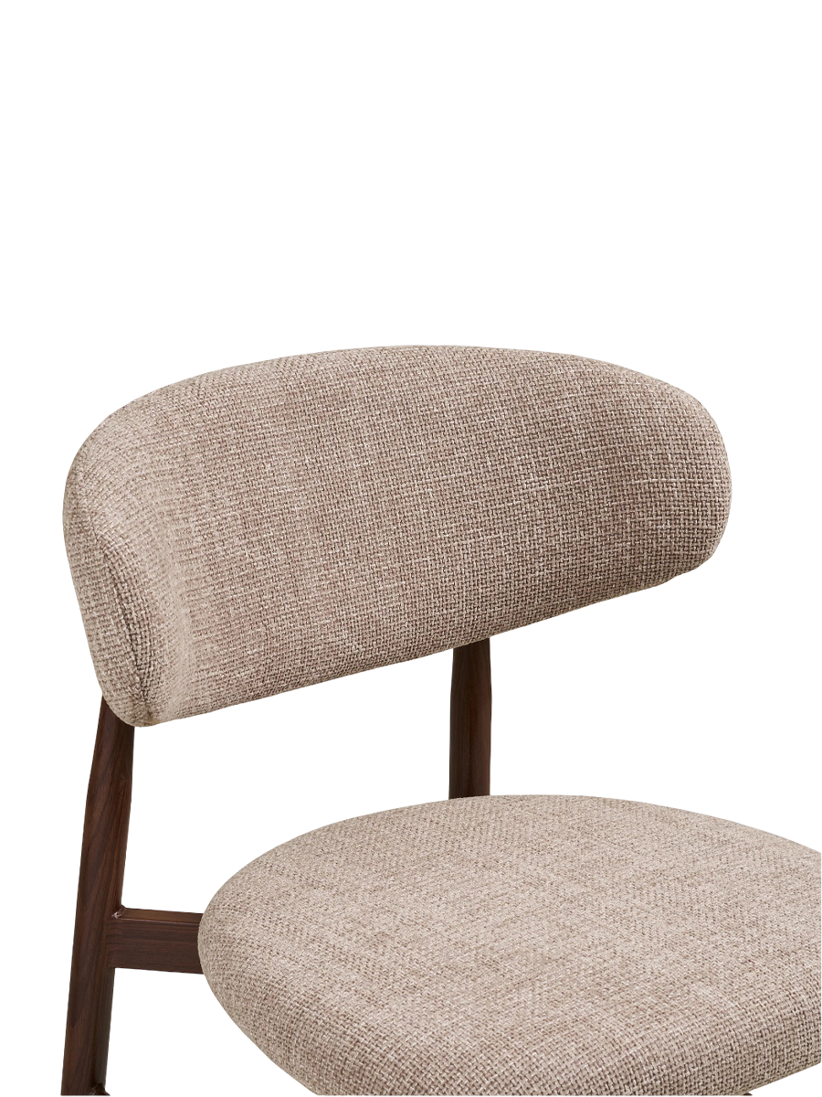 
Sgabello da bar di design «Levanto» - Noce / Beige