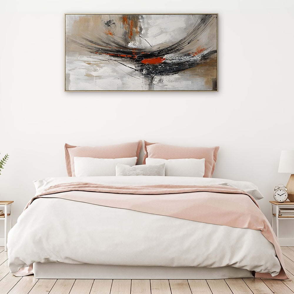 
Handgemaltes, gerahmtes Bild „Powerful“ 70 x 140 cm