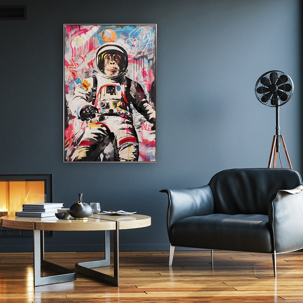 
Quadro dipinto a mano, con cornice, “Filo verso la Luna” 80 x 120 cm