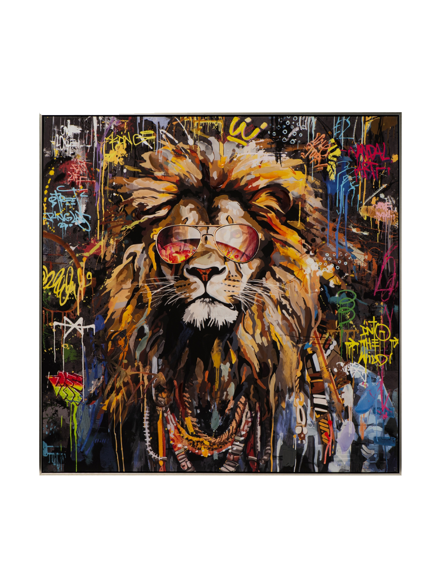 
Handbemaltes Bild „Cool Lion King“ 100 x 100 cm