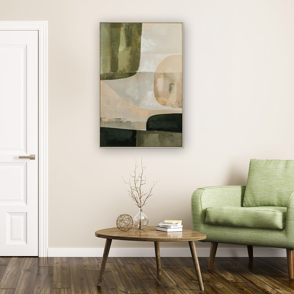 
Handgemaltes, gerahmtes Bild „Green Nature II“ 80 x 120 cm