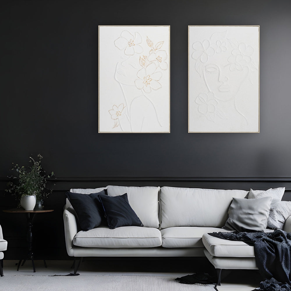 
Quadro dipinto a mano, con cornice, “Bellezza trasparente” 80 x 120 cm