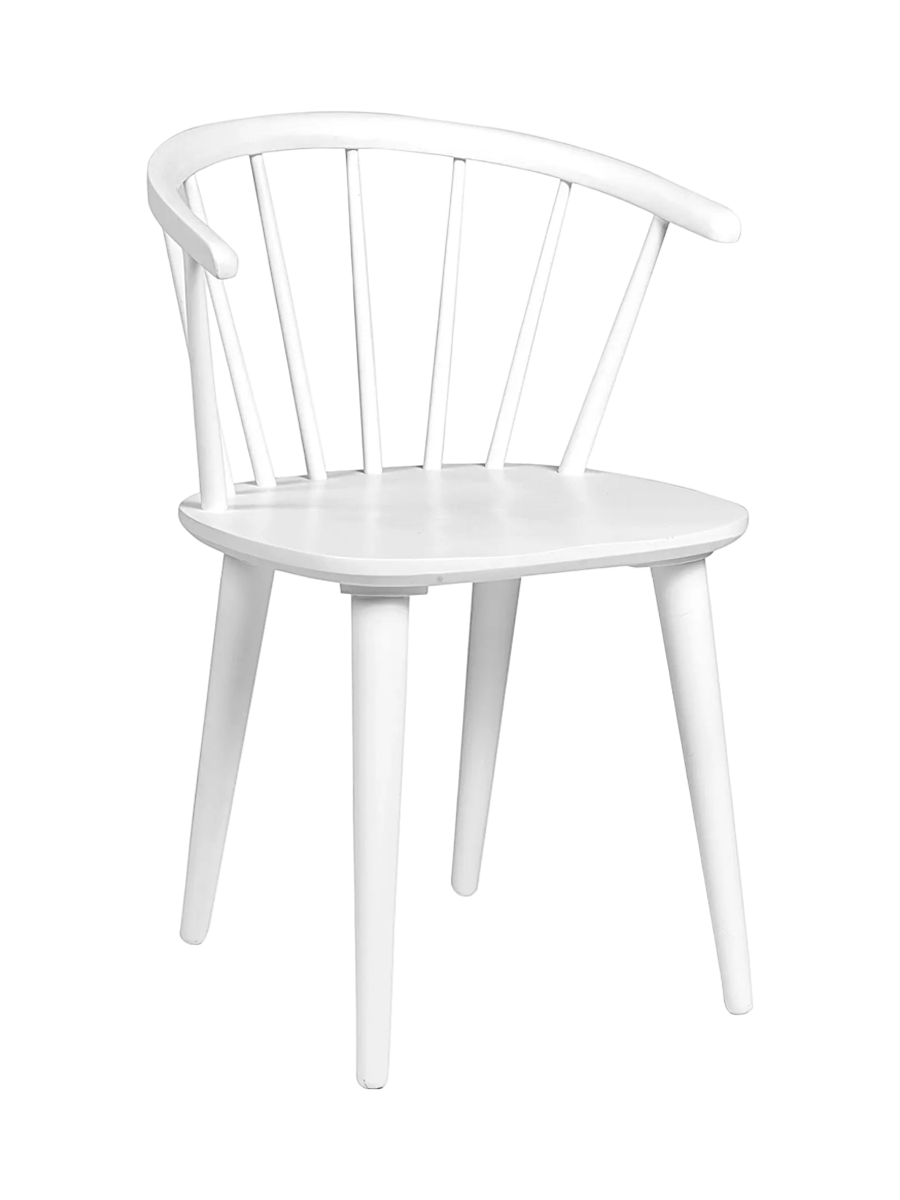 
Sedia con schienale a listelli in legno massello «Carmen» - bianco