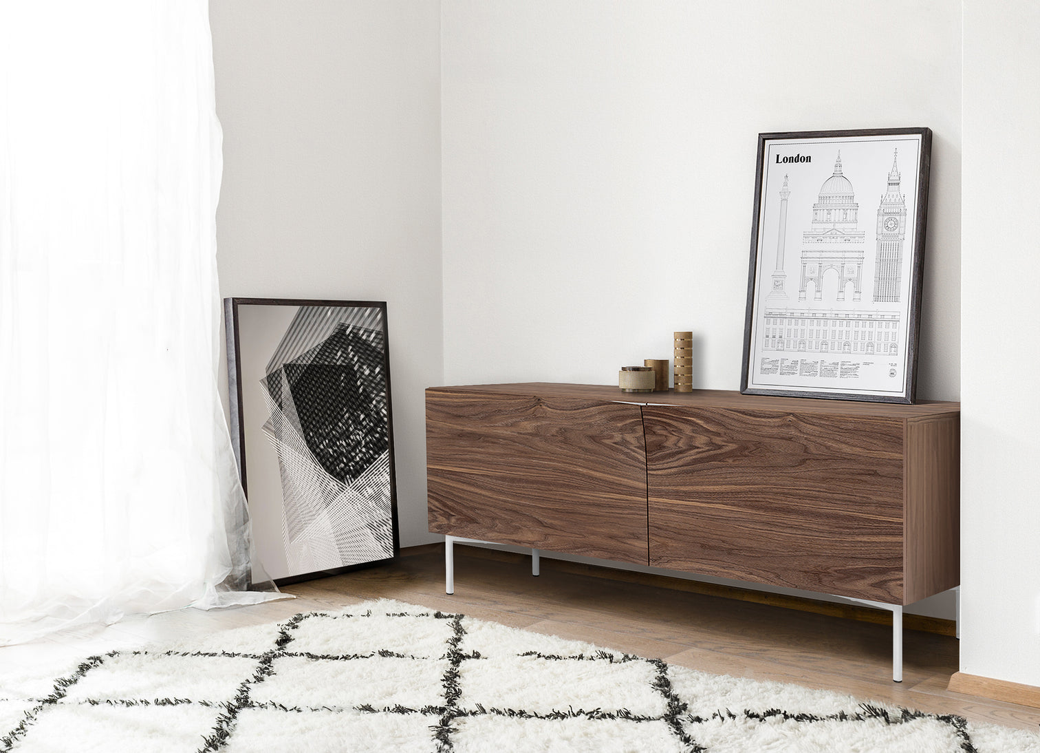 
Design Sideboard "Flop" - Nut tree