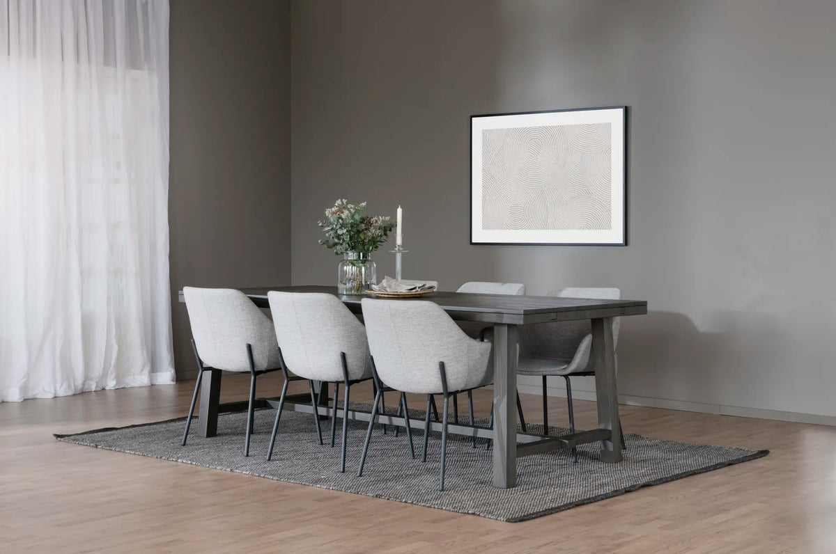 
Ausziehbarer Esstisch „Brooklyn II“ aus massiver Eiche, 220-320 x 95 cm - Dunkelbraun - 220 x 95 cm