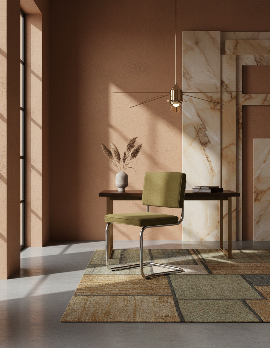 
Chaise design cantilever « Ridge Kink Rib » - Vert / Argent