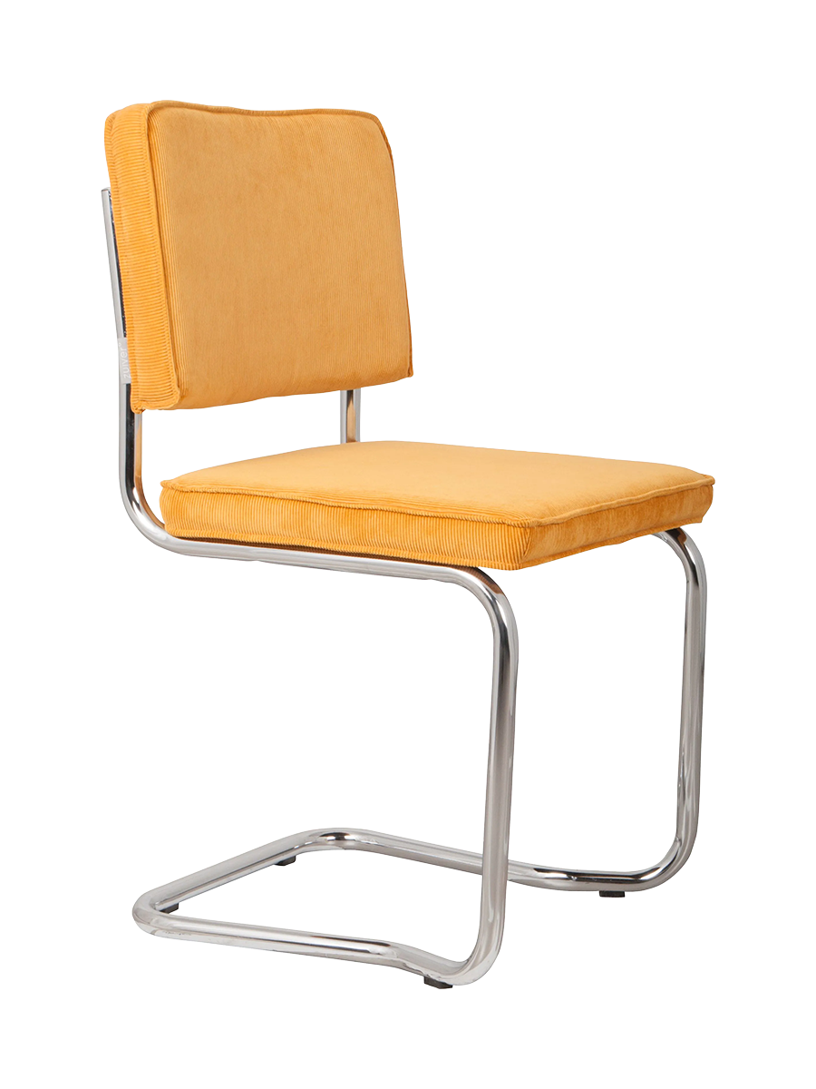 
Chaise design cantilever « Ridge Kink Rib » - Jaune / Argent