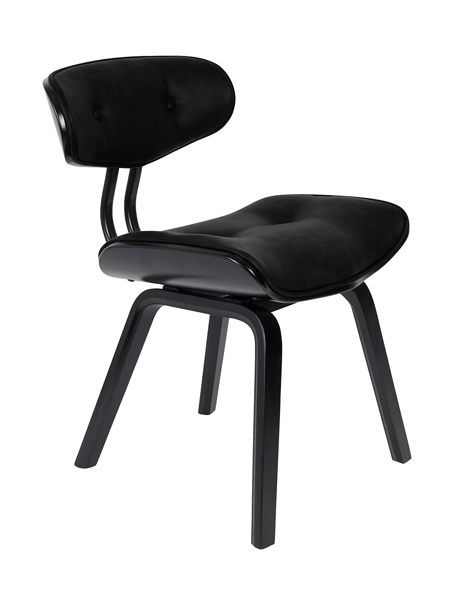 
Massivholz Design Stuhl „Blackwood“ - Schwarz