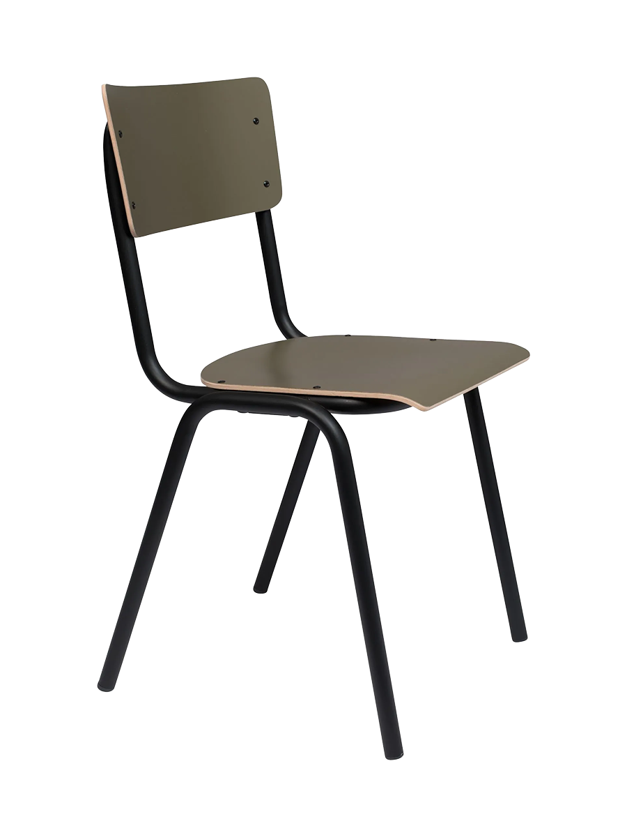 
Sedia di design di alta qualità „Back to School“ - Verde oliva opaco