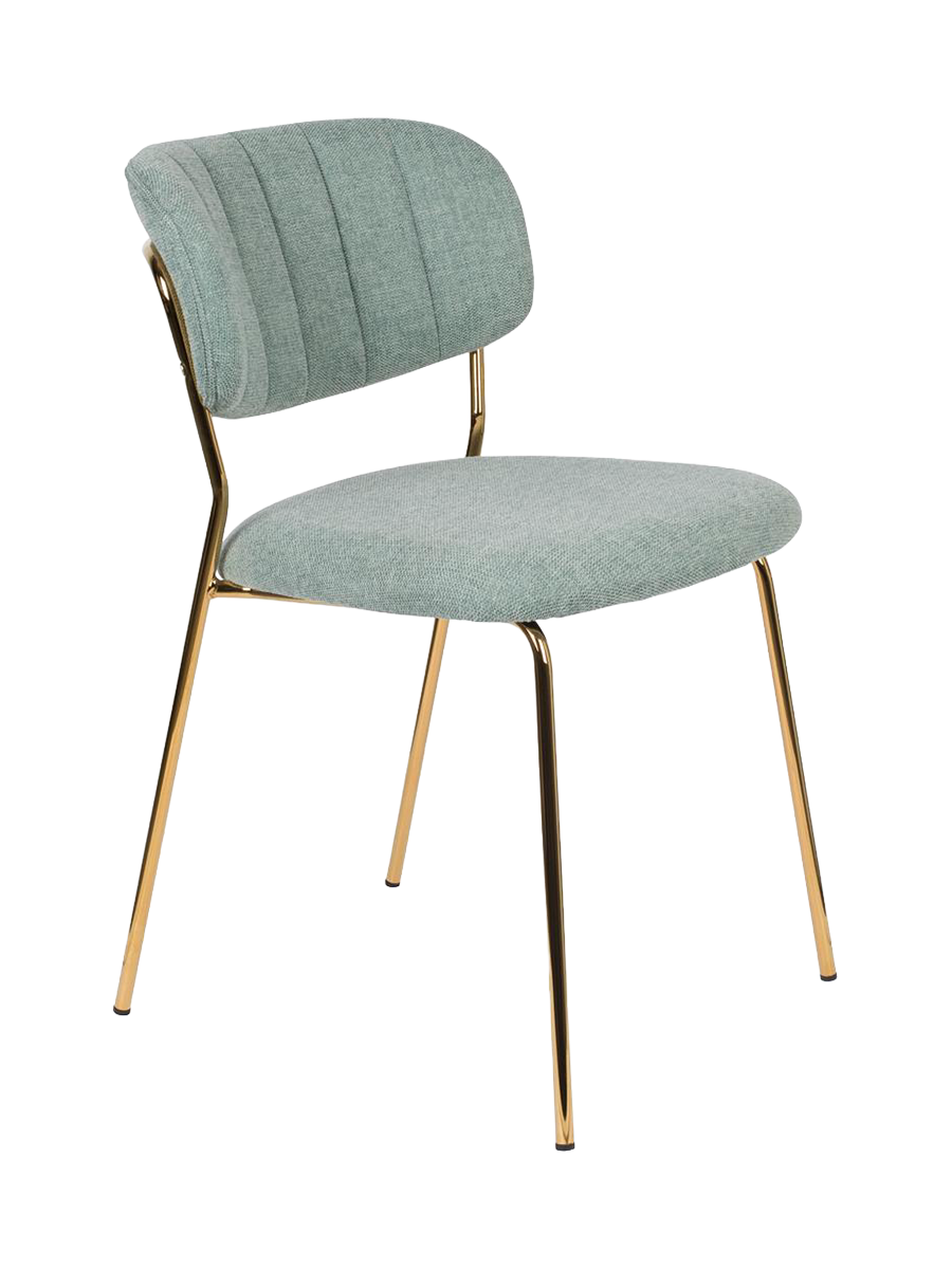 
High-Quality Dining Chair "Jolien" - Light green / Gold