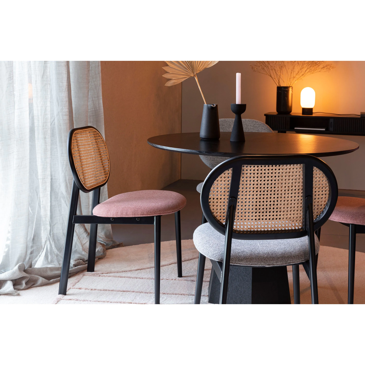 
Sedia da pranzo di design „Spike“ - Naturale / Rosa