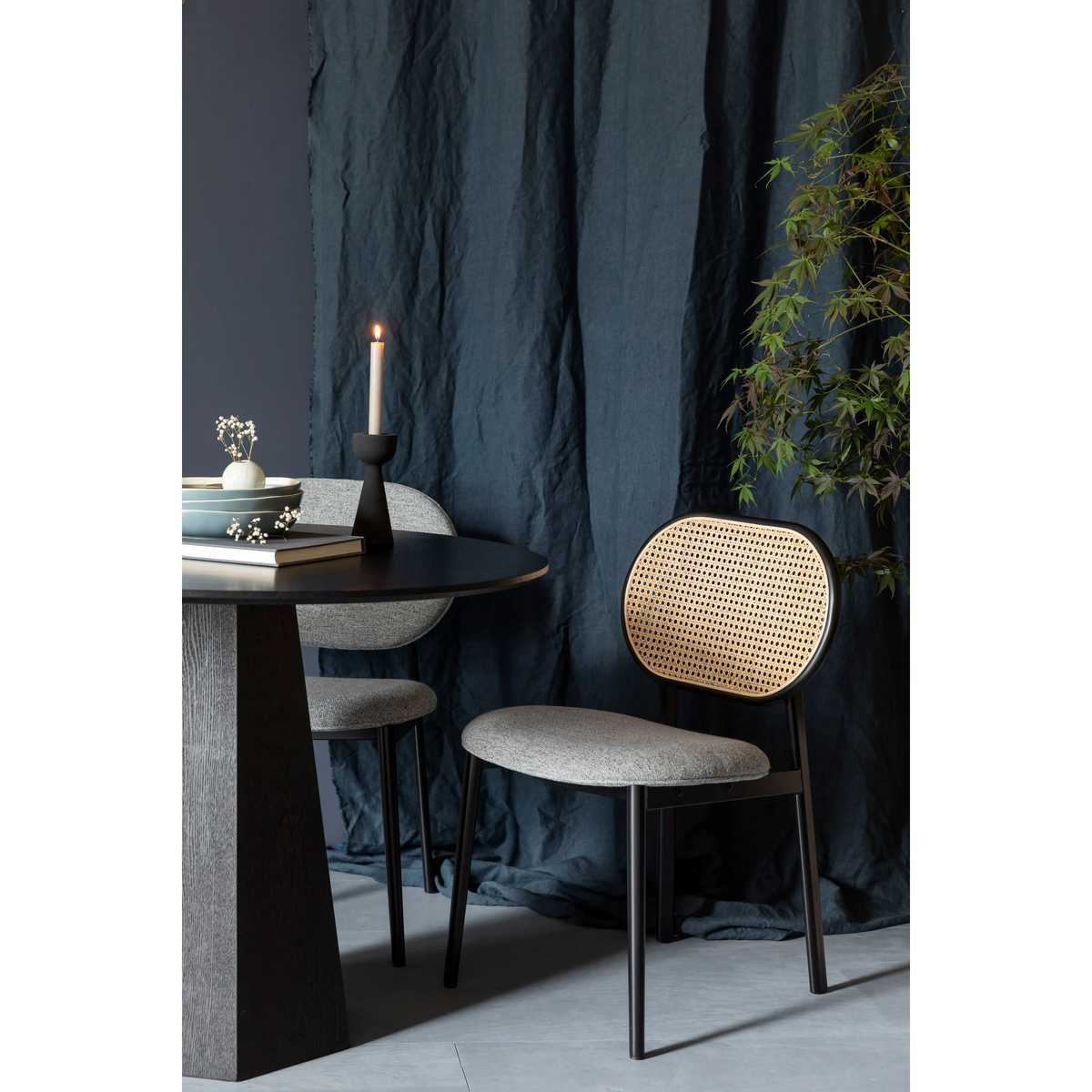 
Sedia da pranzo di design „Spike“ - Naturale / Grigio