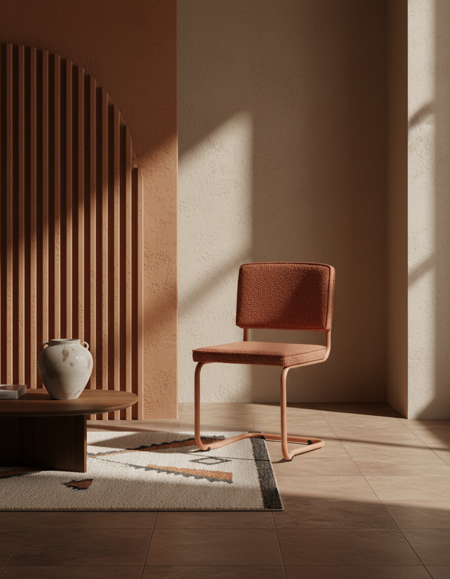 
Chaise design cantilever « Ridge Kink Rib » - Soft Terra