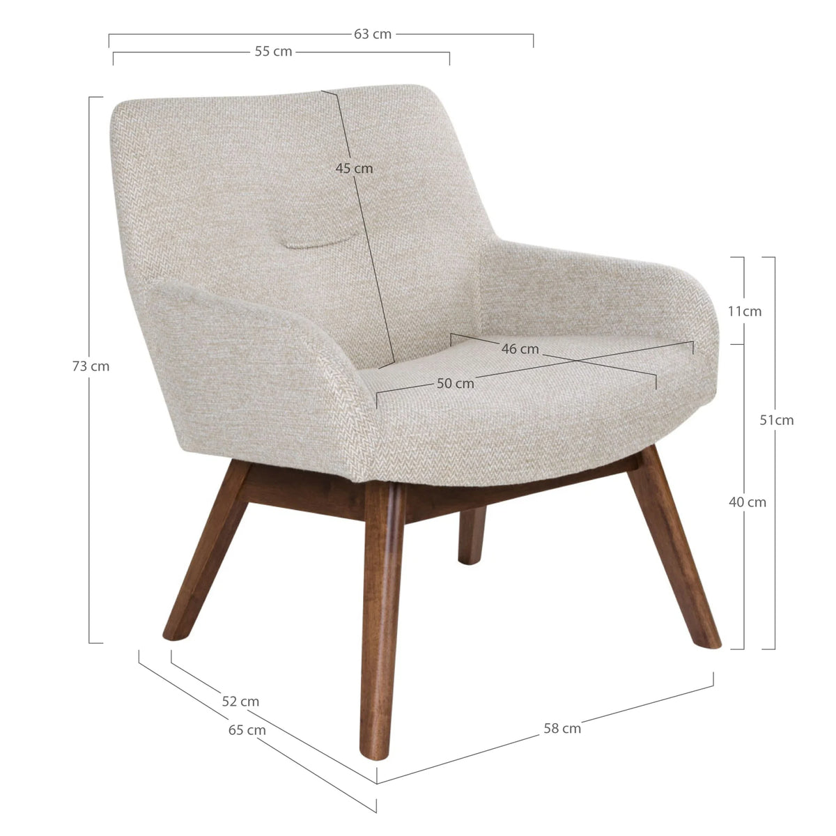 
Fauteuil lounge design « London » - Beige clair