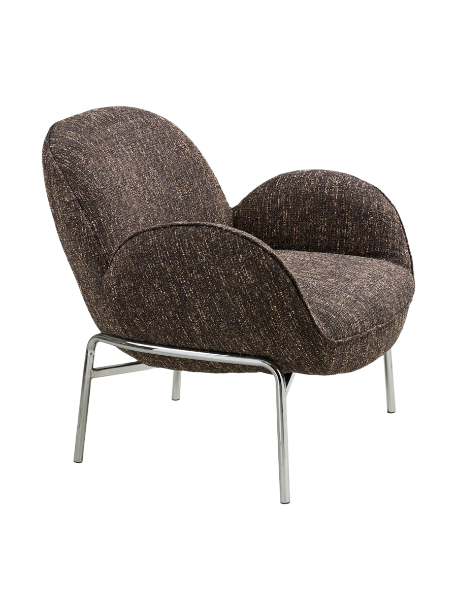 
Poltrona lounge di design «Zombo» - Gamba: Argento, seduta: Marrone scuro