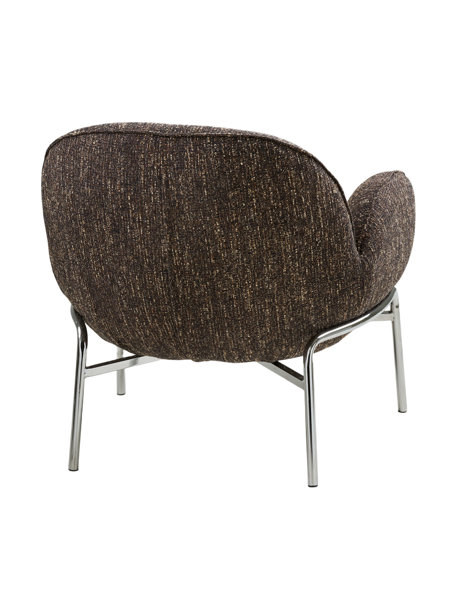 
Poltrona lounge di design «Zombo» - Gamba: Argento, seduta: Marrone scuro