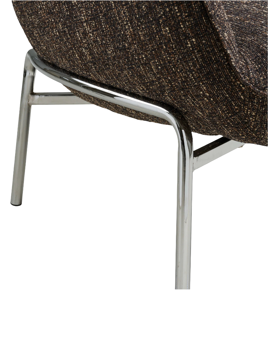 
Poltrona lounge di design «Zombo» - Gamba: Argento, seduta: Marrone scuro