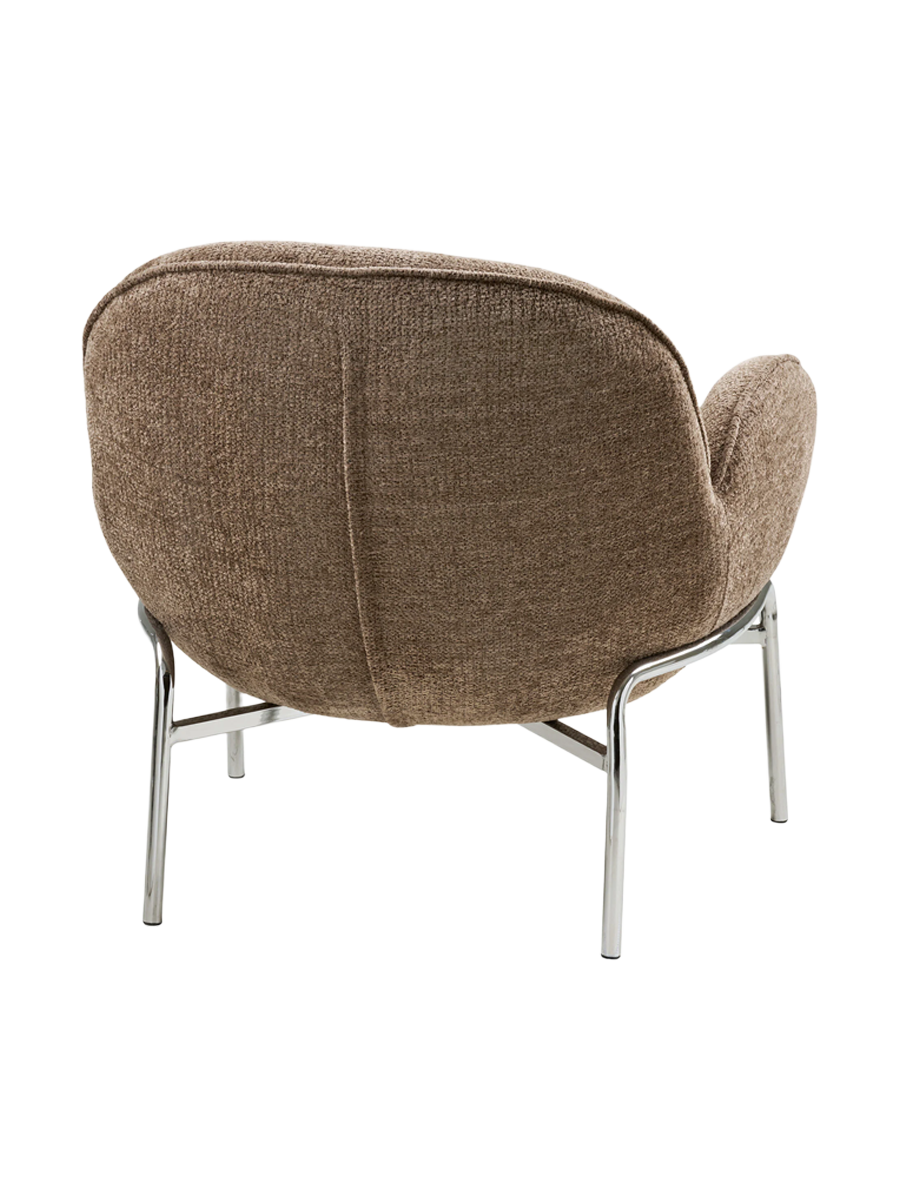 
Fauteuil lounge design « Zombo » - Pied : Argent, Assise : Marron