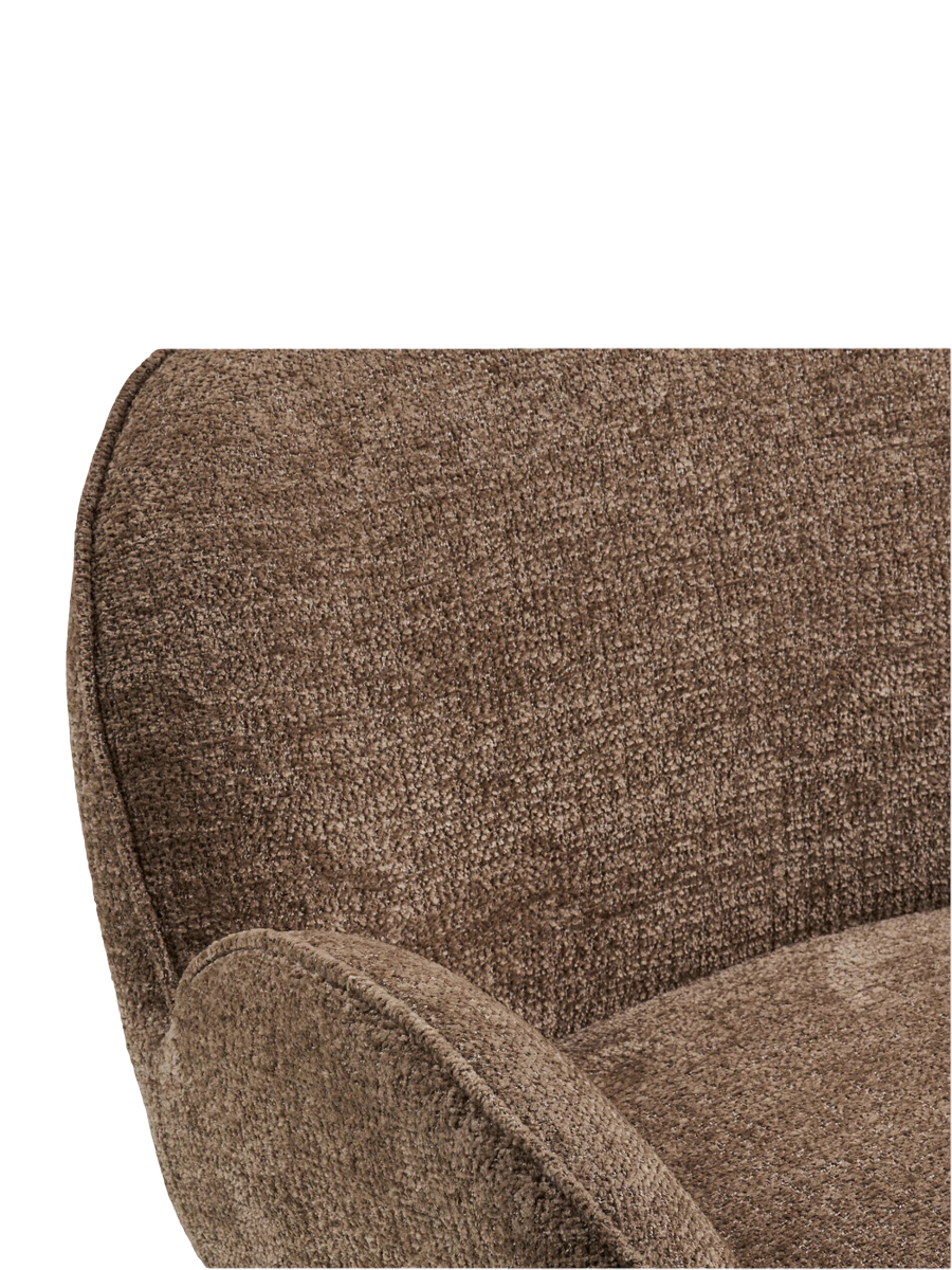 
Fauteuil lounge design « Zombo » - Pied : Argent, Assise : Marron