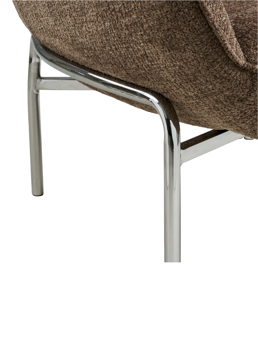 
Fauteuil lounge design « Zombo » - Pied : Argent, Assise : Marron