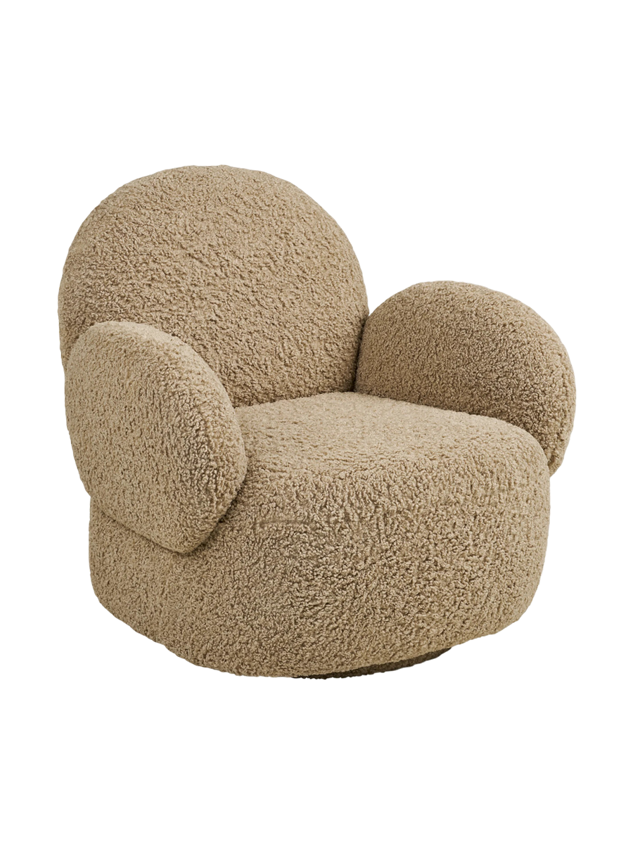 
Poltrona lounge di design «Messina» girevole - Bouclé Marrone chiaro