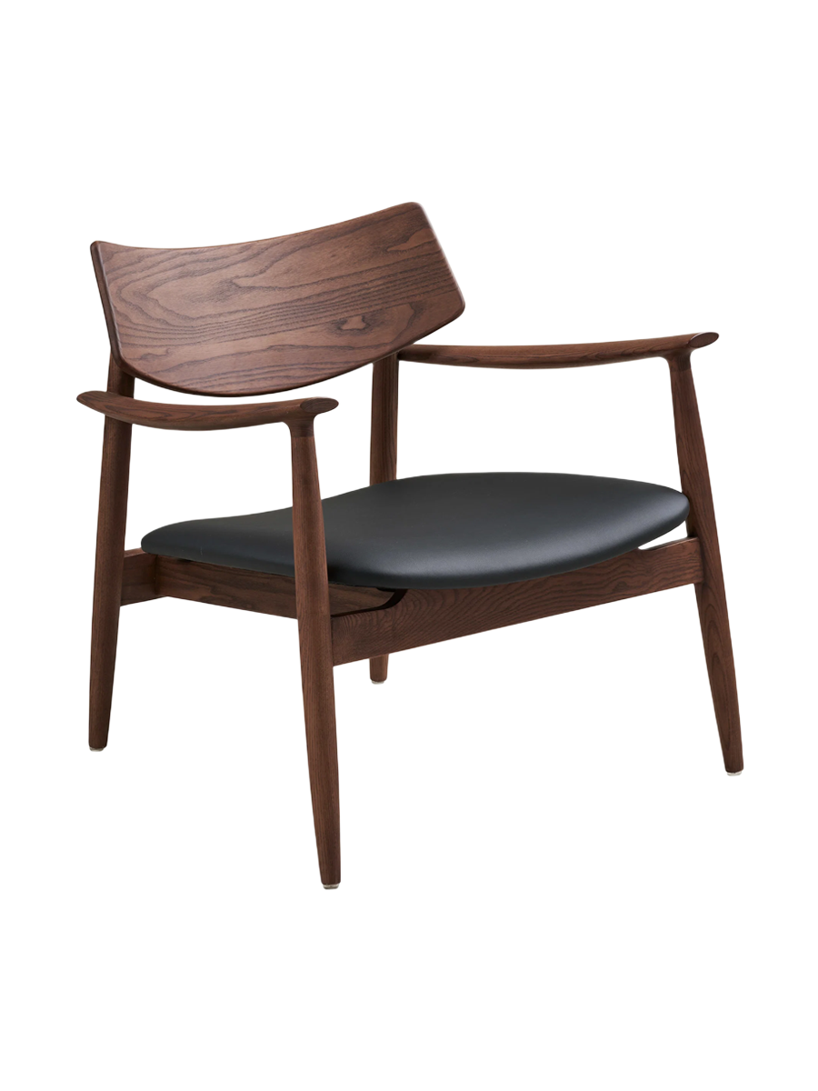 
Poltrona lounge di design in legno massello «Olvera» - con poggiapiedi / Naturale / Marrone