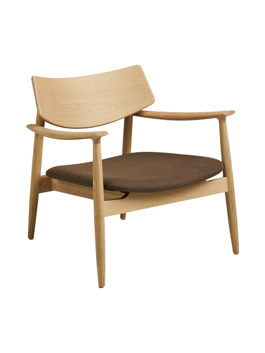 
Poltrona lounge di design in legno massello «Olvera» - Senza poggiapiedi / Naturale / Marrone