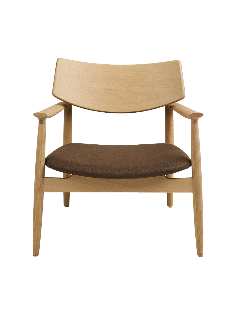 
Fauteuil lounge design en bois massif « Olvera » - Sans repose-pieds / Naturel / Marron