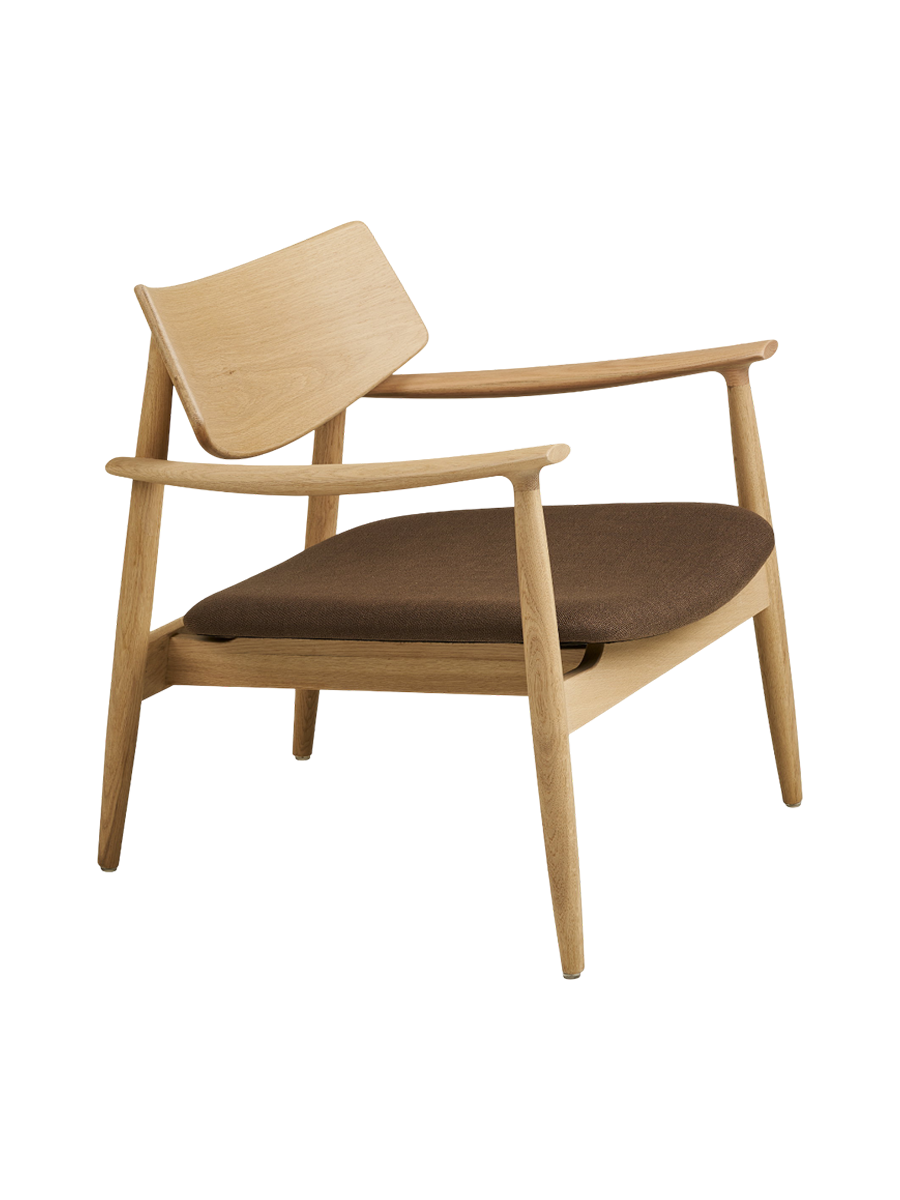 
Fauteuil lounge design en bois massif « Olvera » - Sans repose-pieds / Naturel / Marron