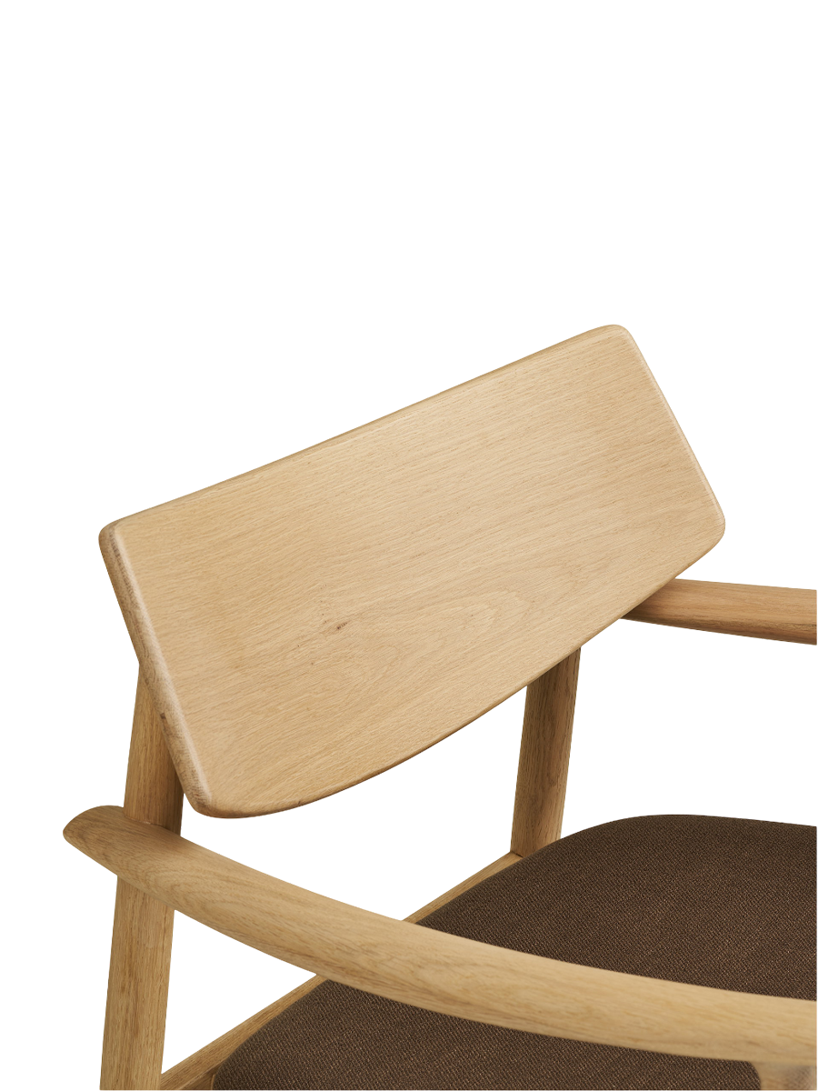 
Fauteuil lounge design en bois massif « Olvera » - Sans repose-pieds / Naturel / Marron