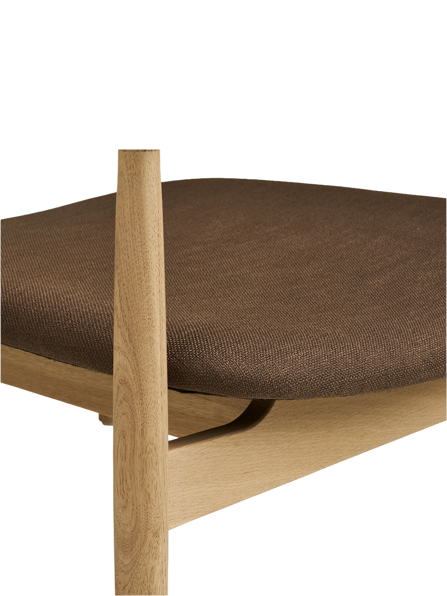 
Fauteuil lounge design en bois massif « Olvera » - Sans repose-pieds / Naturel / Marron