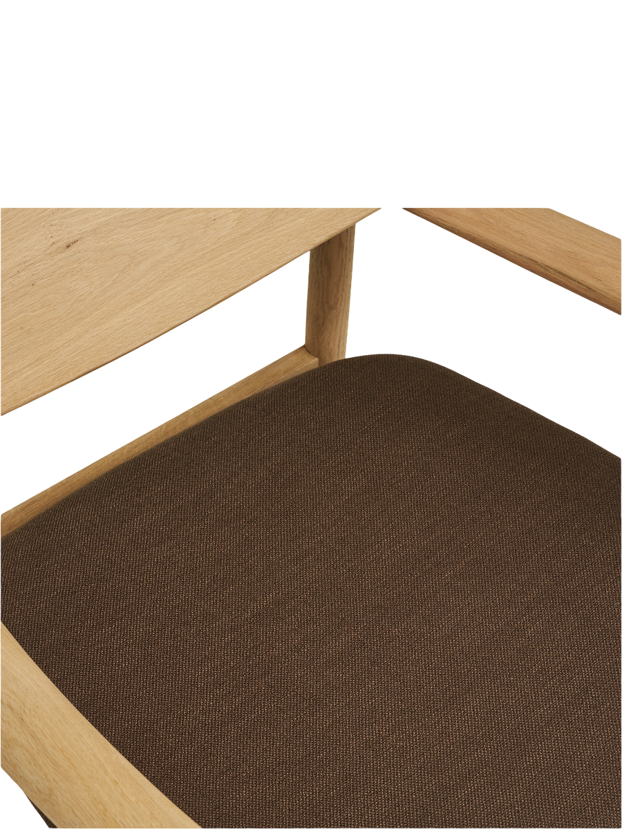 
Fauteuil lounge design en bois massif « Olvera » - Sans repose-pieds / Naturel / Marron