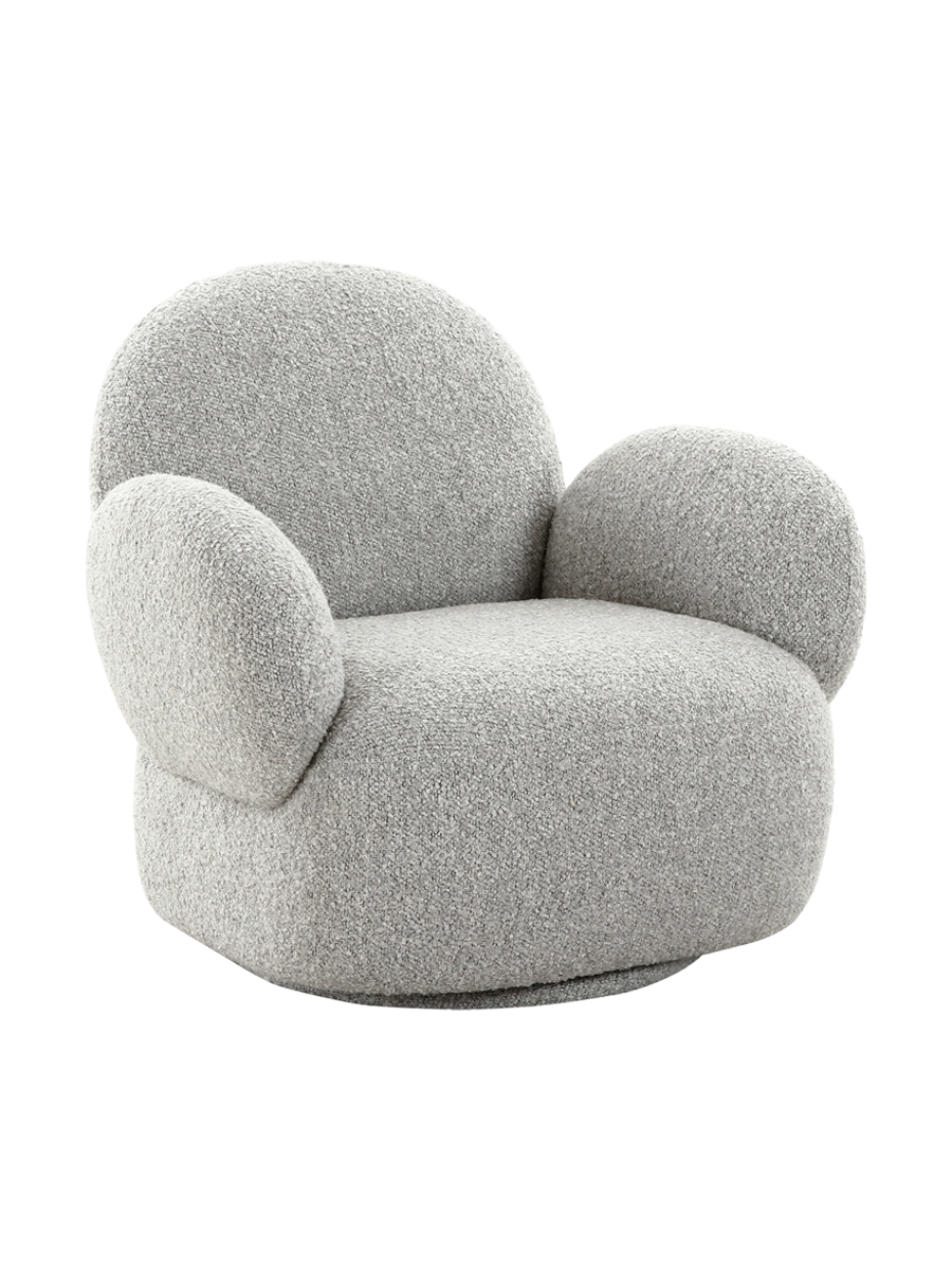 
Poltrona lounge di design «Messina» girevole - Bouclé Marrone chiaro