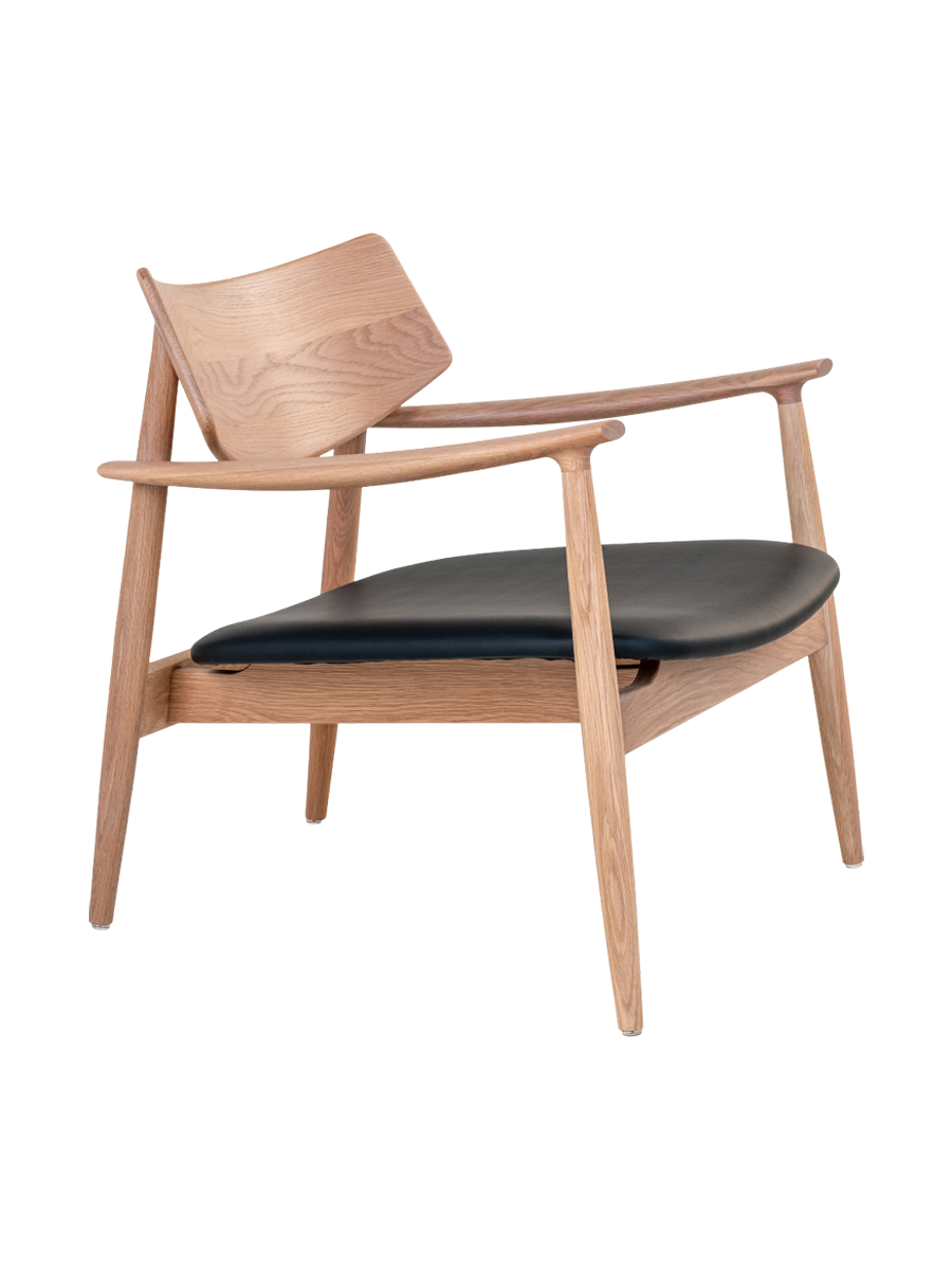 
Fauteuil lounge design en bois massif « Olvera » - Sans repose-pieds / Naturel / Noir