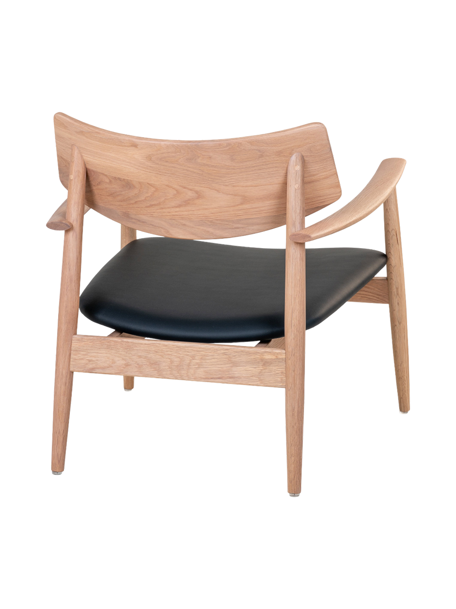 
Fauteuil lounge design en bois massif « Olvera » - Sans repose-pieds / Naturel / Noir