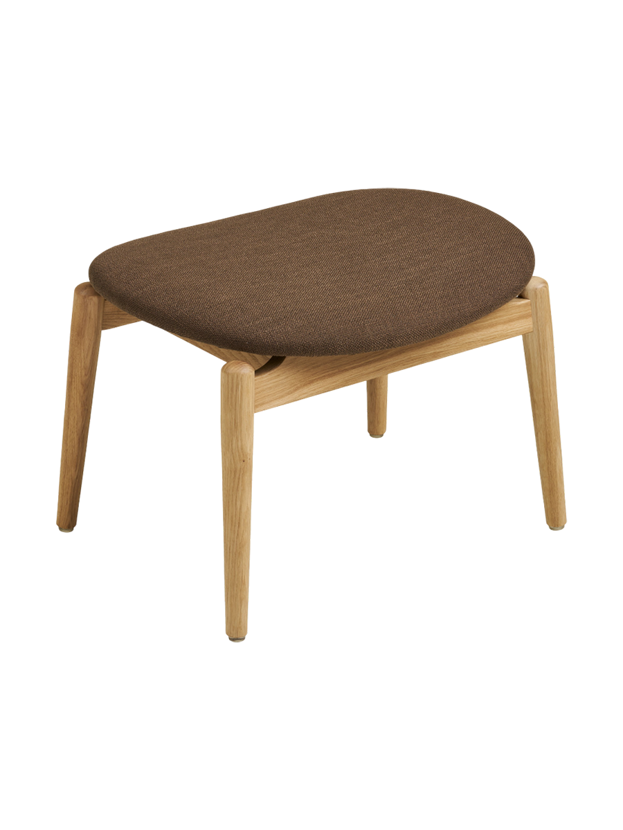 
Fauteuil lounge design en bois massif « Olvera » avec repose-pieds
