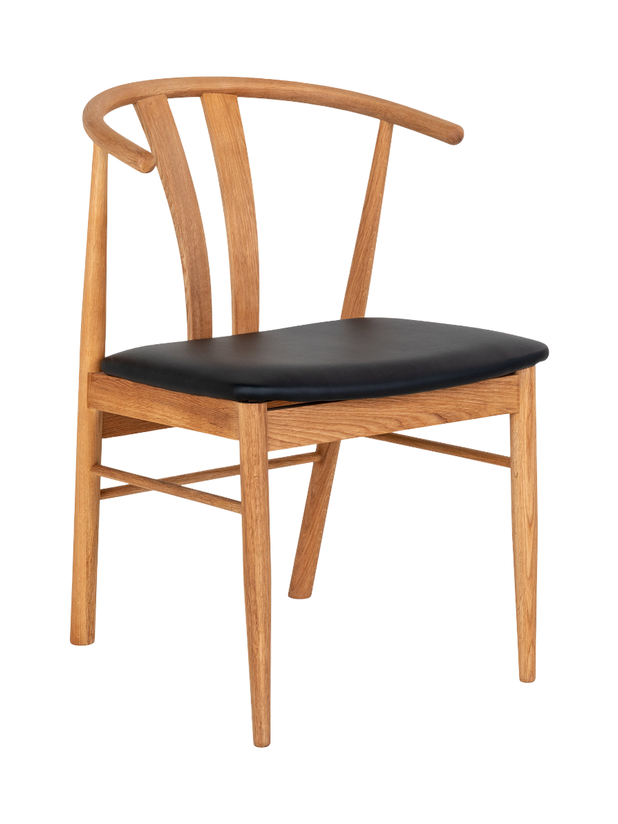 
Sedia da pranzo di design in legno massello «Artenara» - Rovere Naturale / Nero