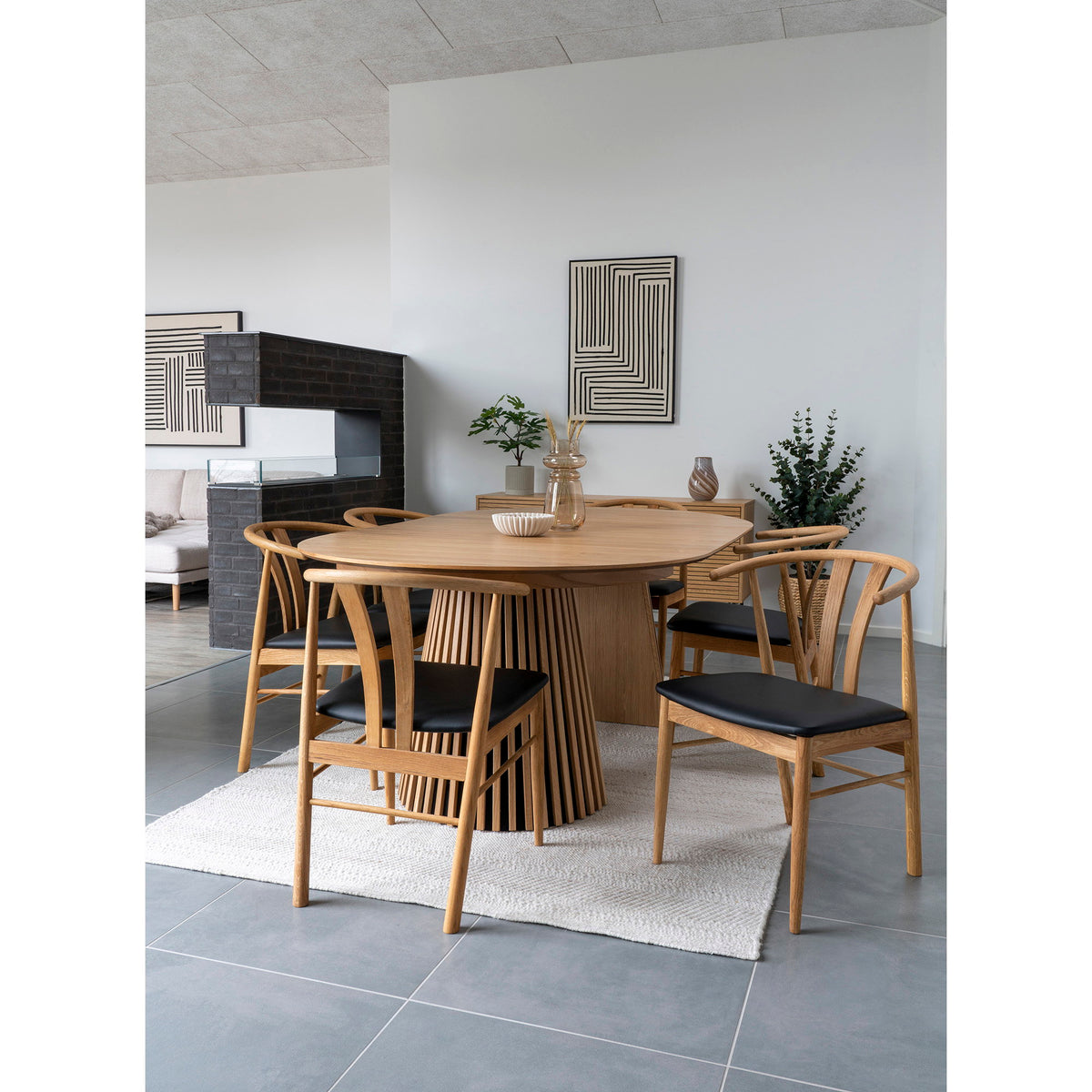 
Sedia da pranzo di design in legno massello «Artenara» - Rovere Naturale / Nero