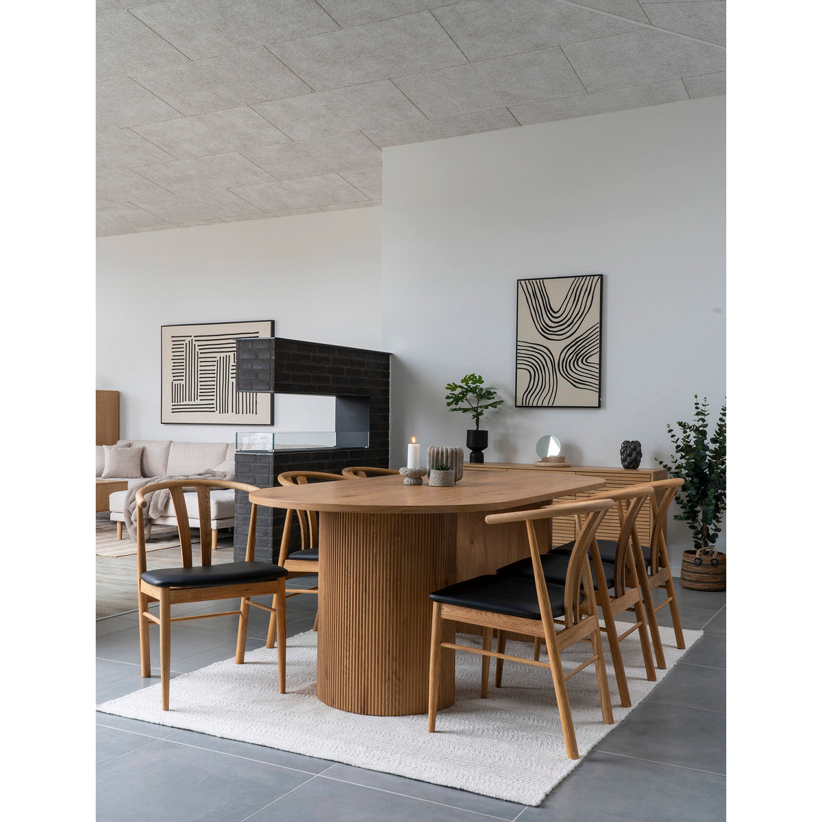 
Sedia da pranzo di design in legno massello «Artenara» - Rovere Naturale / Nero