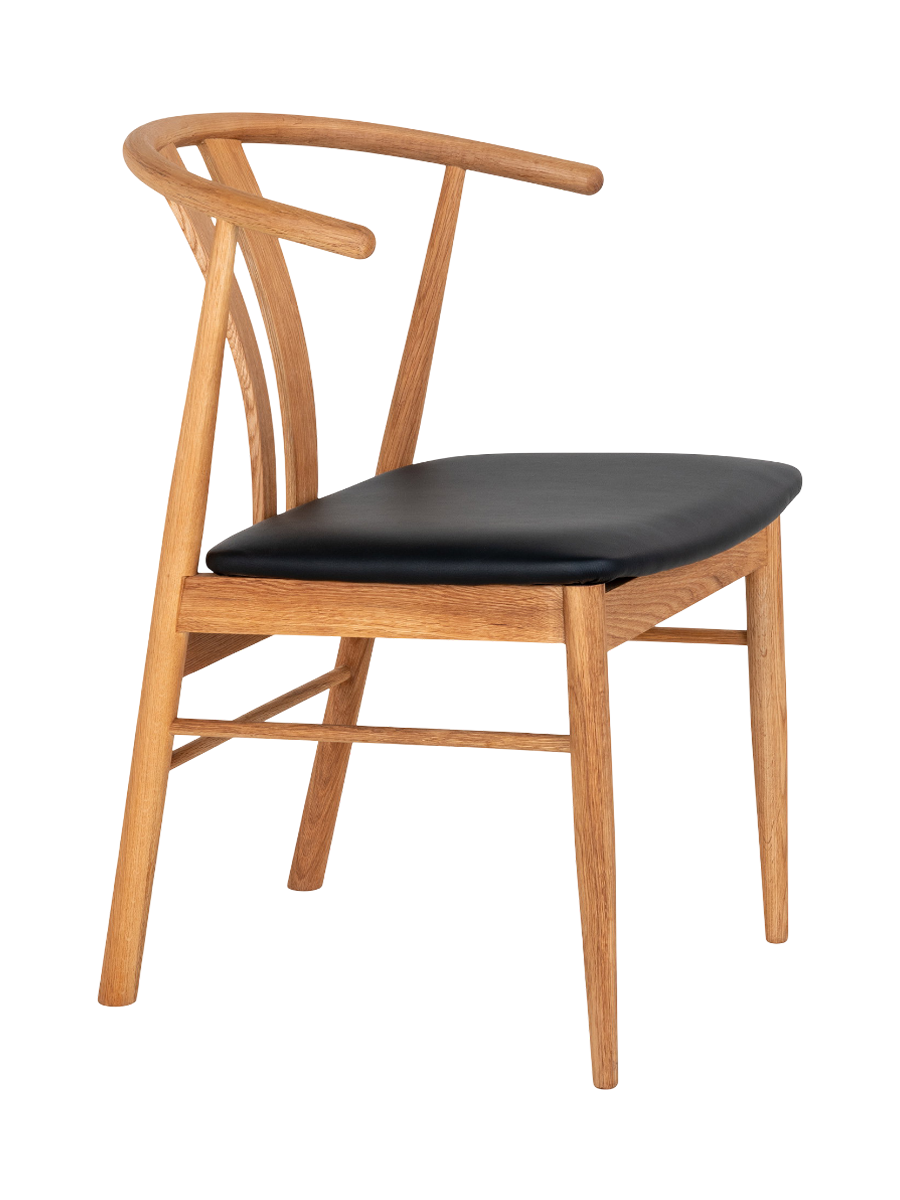 
Sedia da pranzo di design in legno massello «Artenara» - Rovere Naturale / Nero