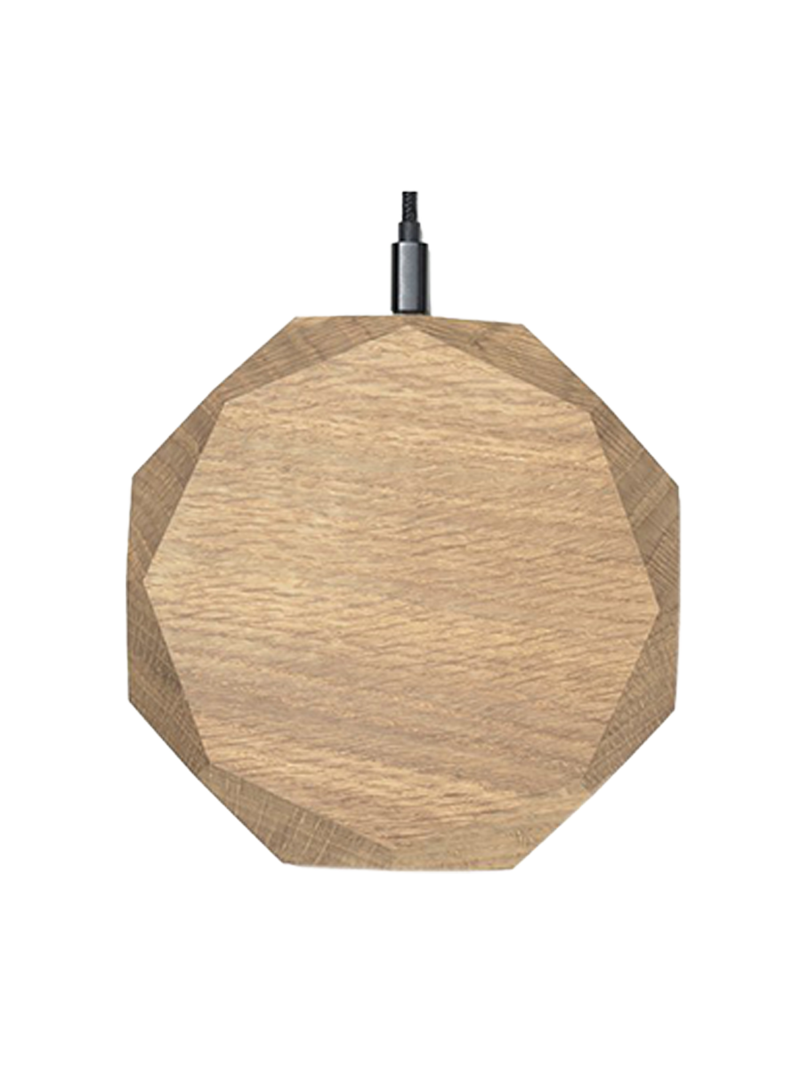 
Chargeur sans fil en bois massif « Geometric » - Chêne