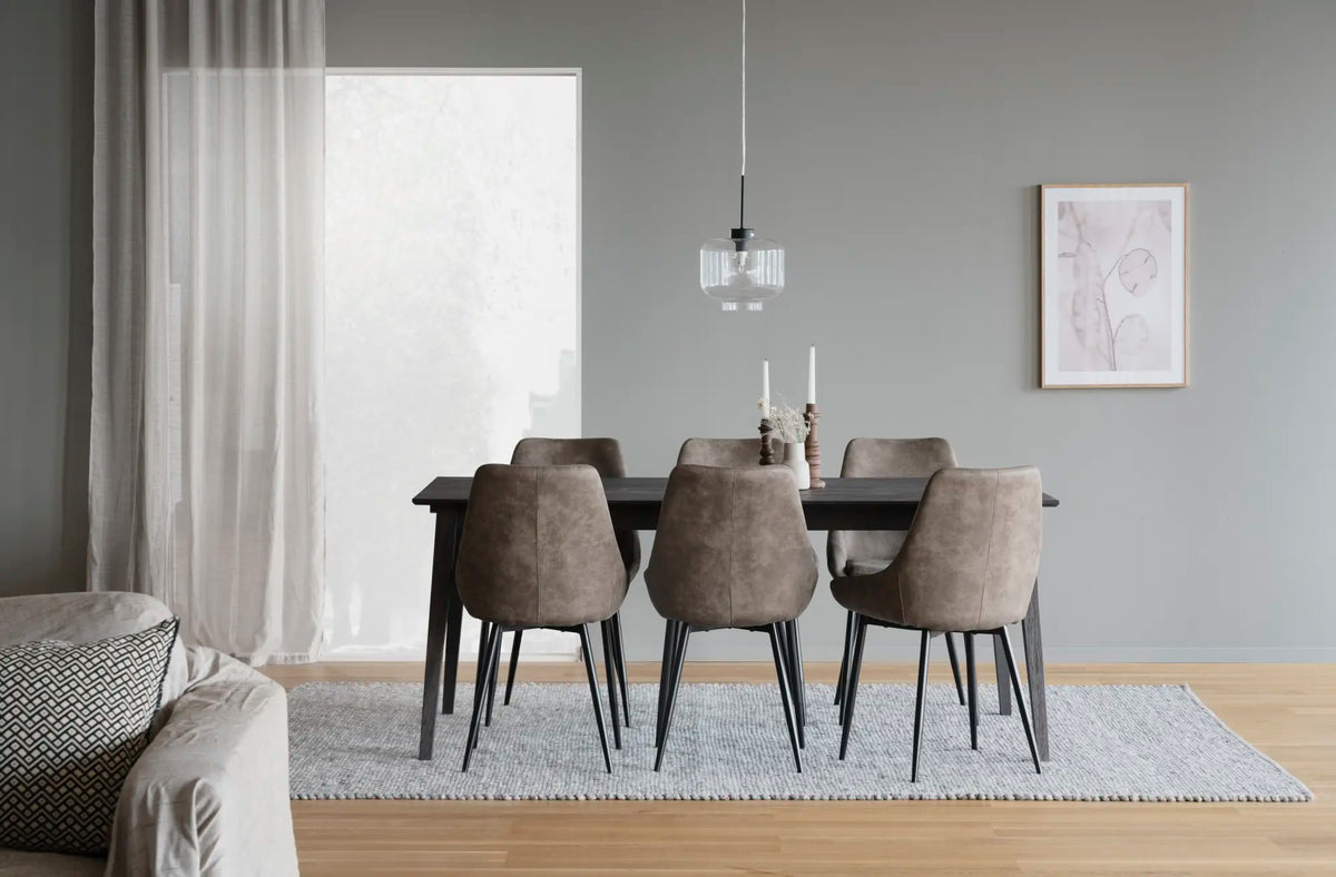
Chaise de salle à manger design « Sina » - Microfibre Beige-brun