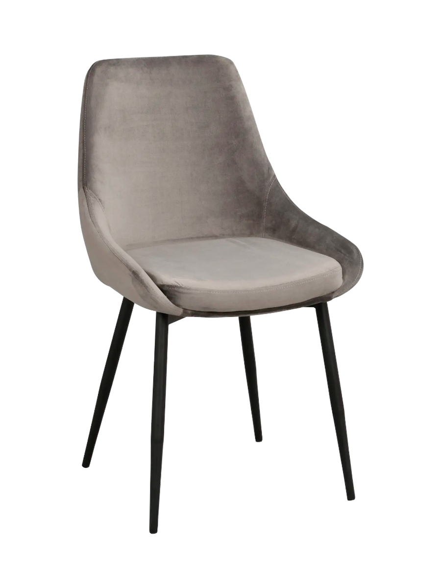 
Chaise de salle à manger design « Sina » - Velours Velours Gris