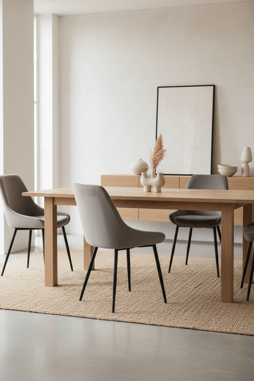 
Chaise de salle à manger design « Sina » - Velours Velours Gris