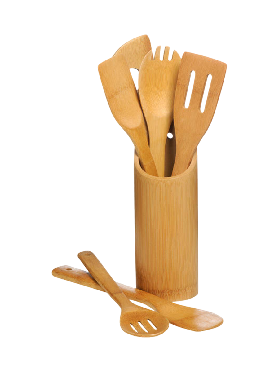 
Set d'ustensiles de cuisine 7 pièces « Aleki » en bois de bambou
