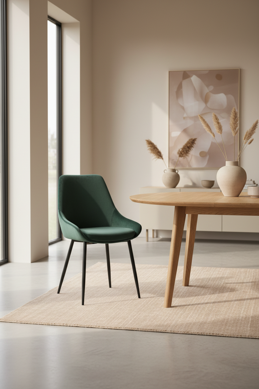 
Chaise de salle à manger design « Sina » - Velours Vert Foncé