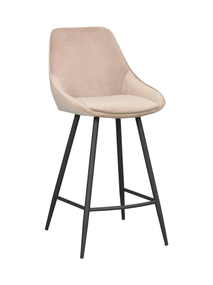 
Sedia da bar di design «Sina» - Rivestimento in velluto Beige