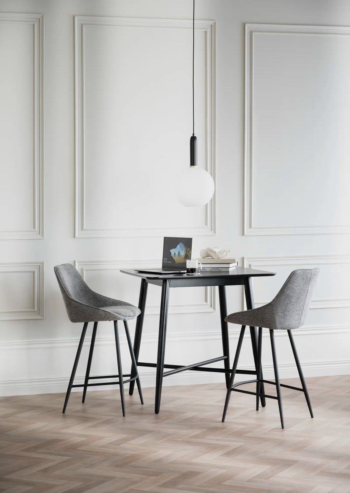 
Sedia da bar di design «Sina» - Tessuto strutturato Grigio
